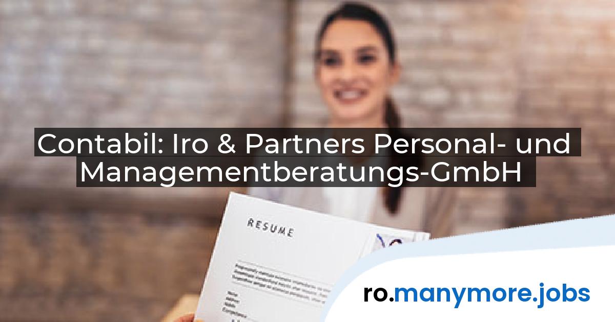 Contabil: Iro & Partners Personal- und Managementberatungs-GmbH | manymore.jobs