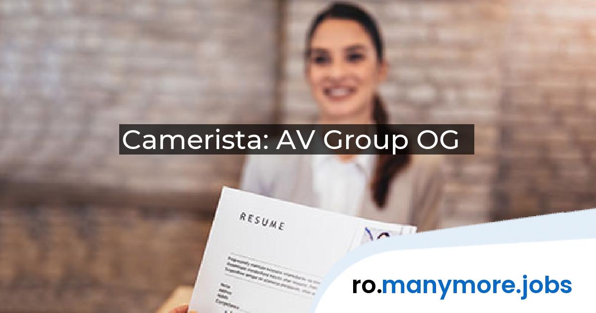Camerista: AV Group OG | manymore.jobs