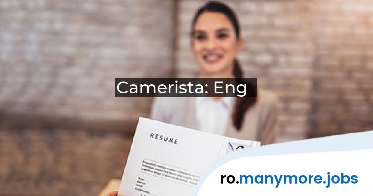 Camerista: Eng | manymore.jobs
