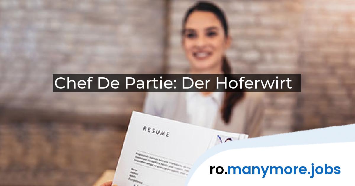 Chef De Partie: Der Hoferwirt | manymore.jobs