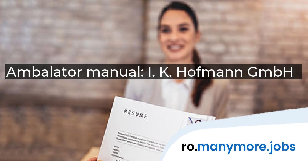 Ambalator manual: I. K. Hofmann GmbH | manymore.jobs