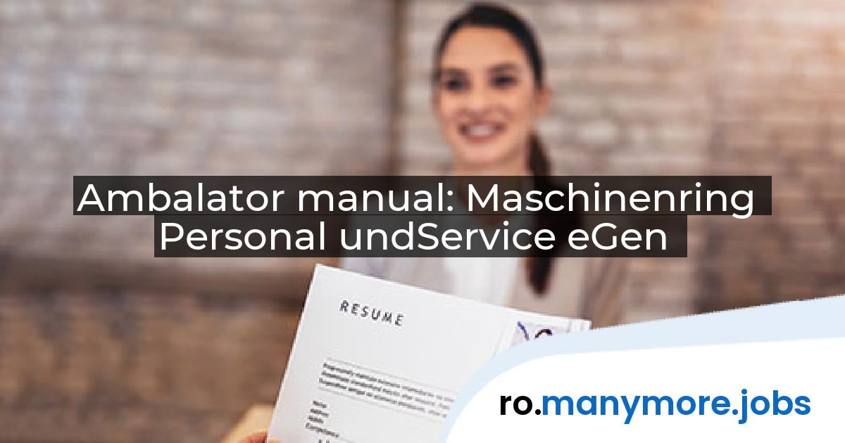Ambalator manual: Maschinenring Personal undService eGen | manymore.jobs