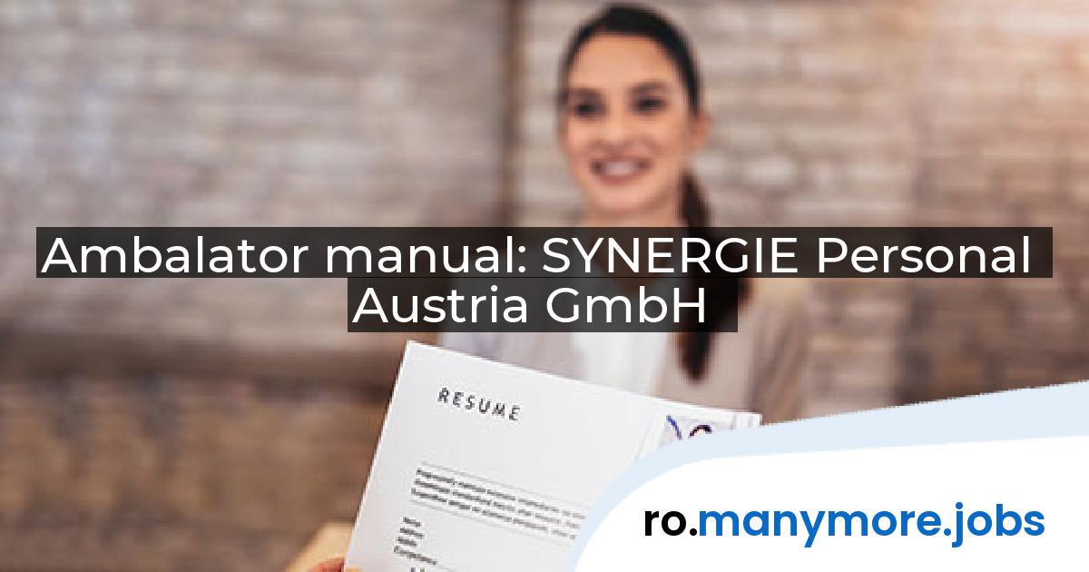 Ambalator manual: SYNERGIE Personal Austria GmbH | manymore.jobs