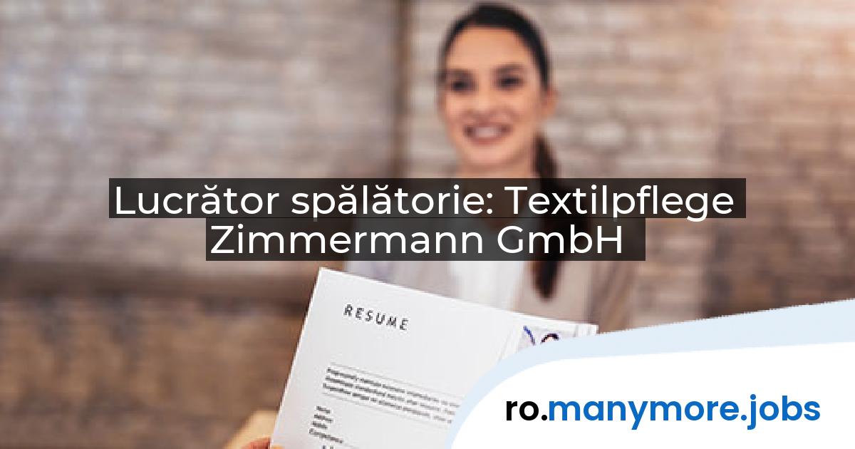 Lucrător spălătorie: Textilpflege Zimmermann GmbH | manymore.jobs