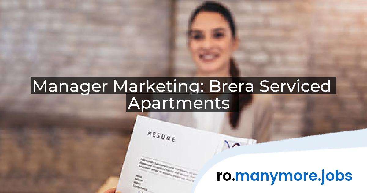 Manager Marketing: Brera Serviced Apartments | manymore.jobs