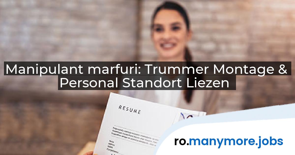 Manipulant marfuri: Trummer Montage & Personal Standort Liezen | manymore.jobs