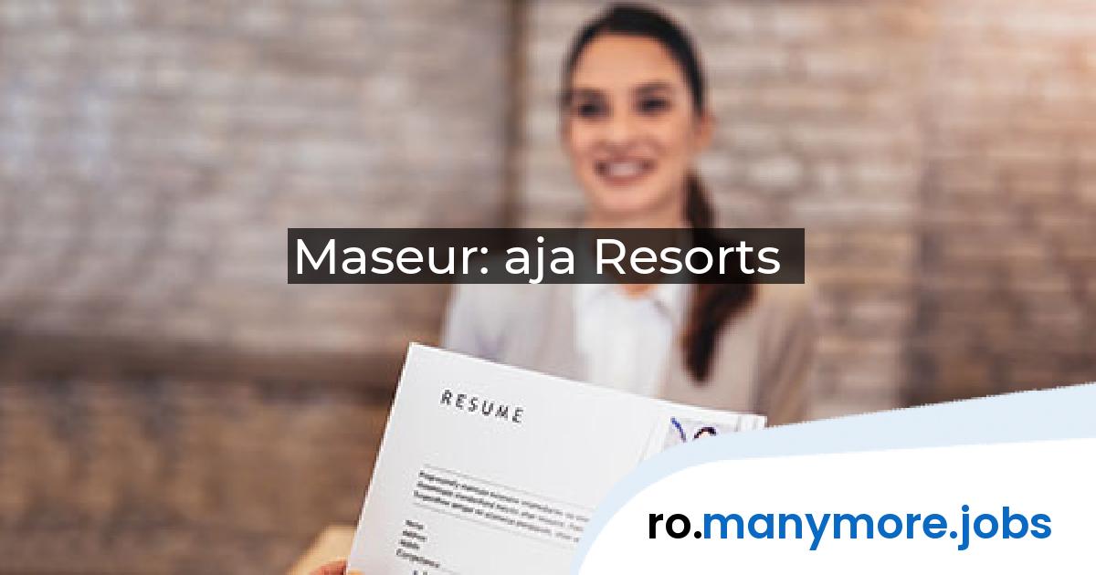 Maseur: aja Resorts | manymore.jobs