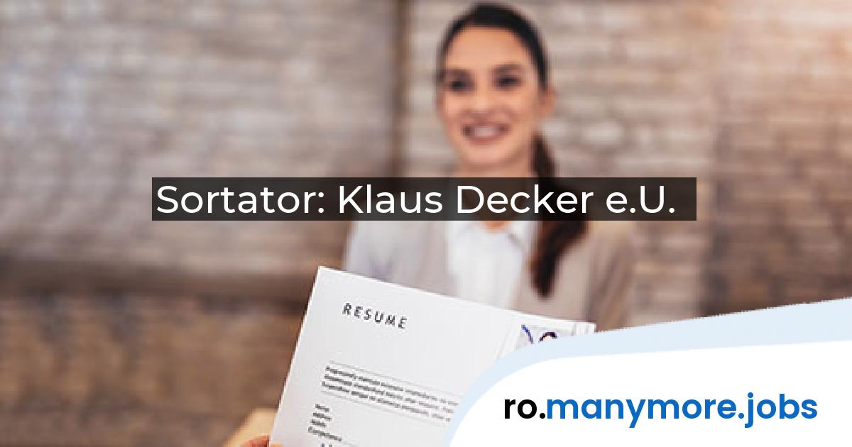 Sortator: Klaus Decker e.U. | manymore.jobs