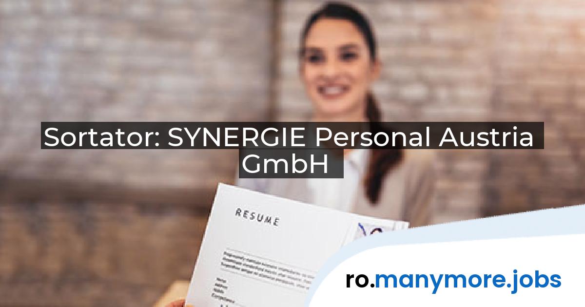 Sortator: SYNERGIE Personal Austria GmbH | manymore.jobs